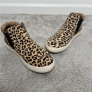 Coconuts by Matisse Calf Hair Brown Animal Print Harlan Hi Top Sneakers Shoes